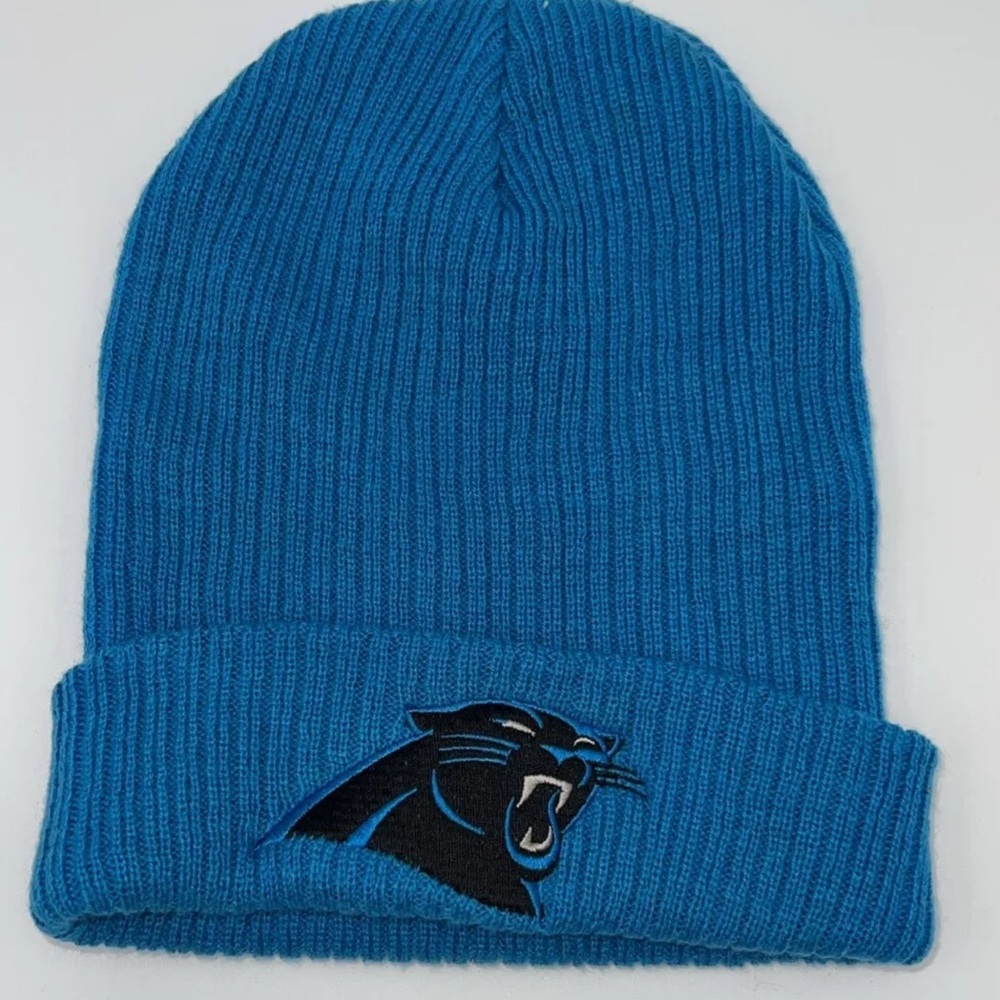 Blue Knit Beanie with Panther Logo